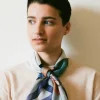 Best Sale ATELIER B Silk Scarf - Navy Blue