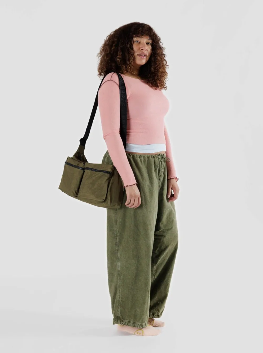 Hot BAGGU Large Cargo Shoulder Bag - Seaweed