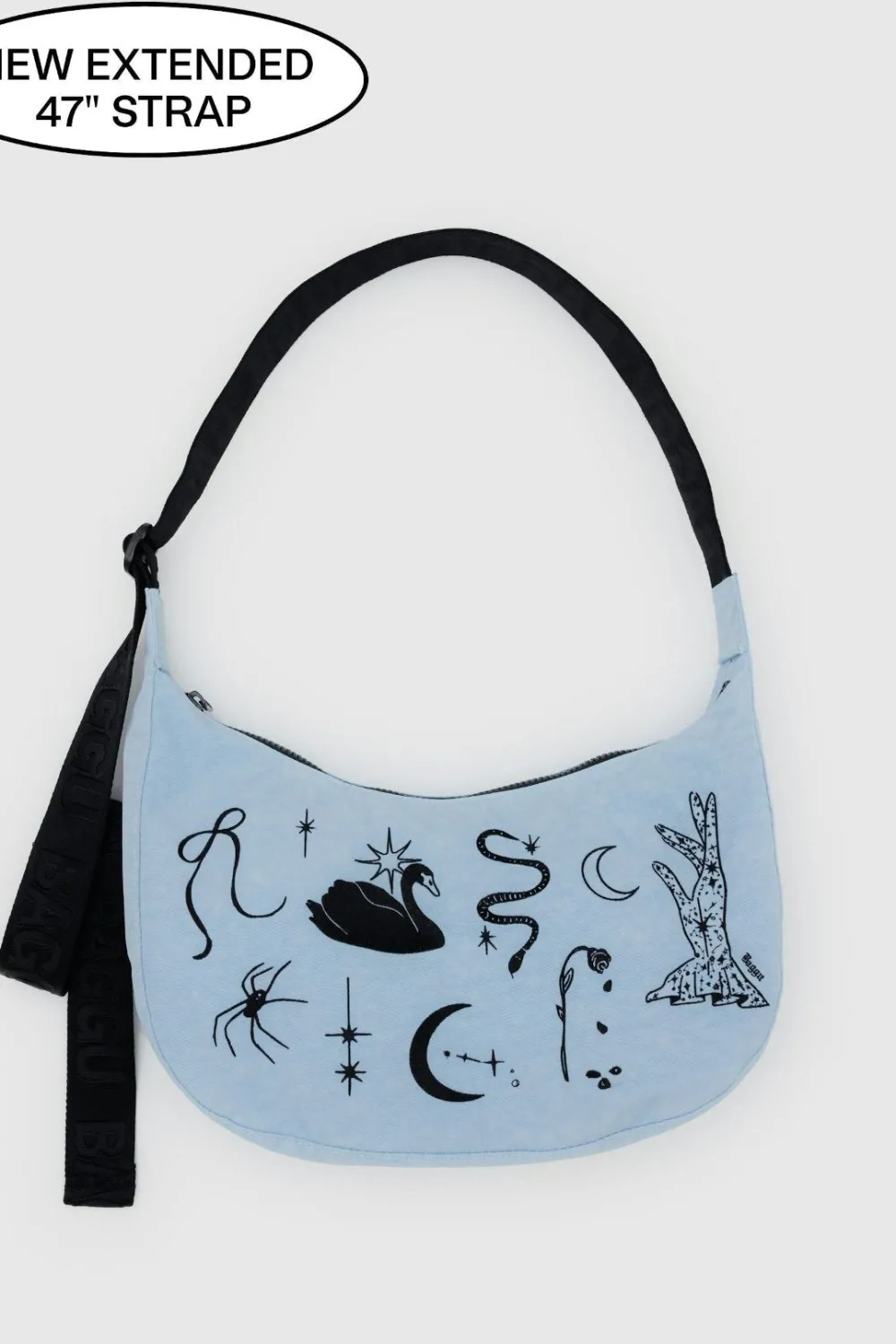 Clearance BAGGU Medium Crescent Nylon Bag - Embroidered Ballet Icons