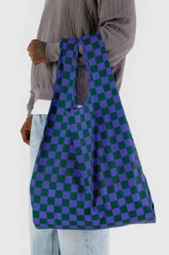 Online BAGGU Reusable Bag Large - Iris Green Check
