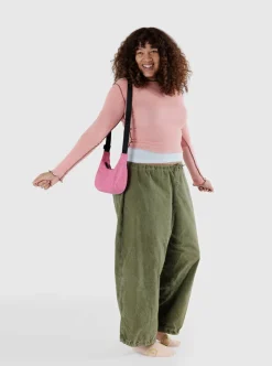 Best Sale BAGGU Small Crescent Nylon Bag - Rose Asalée