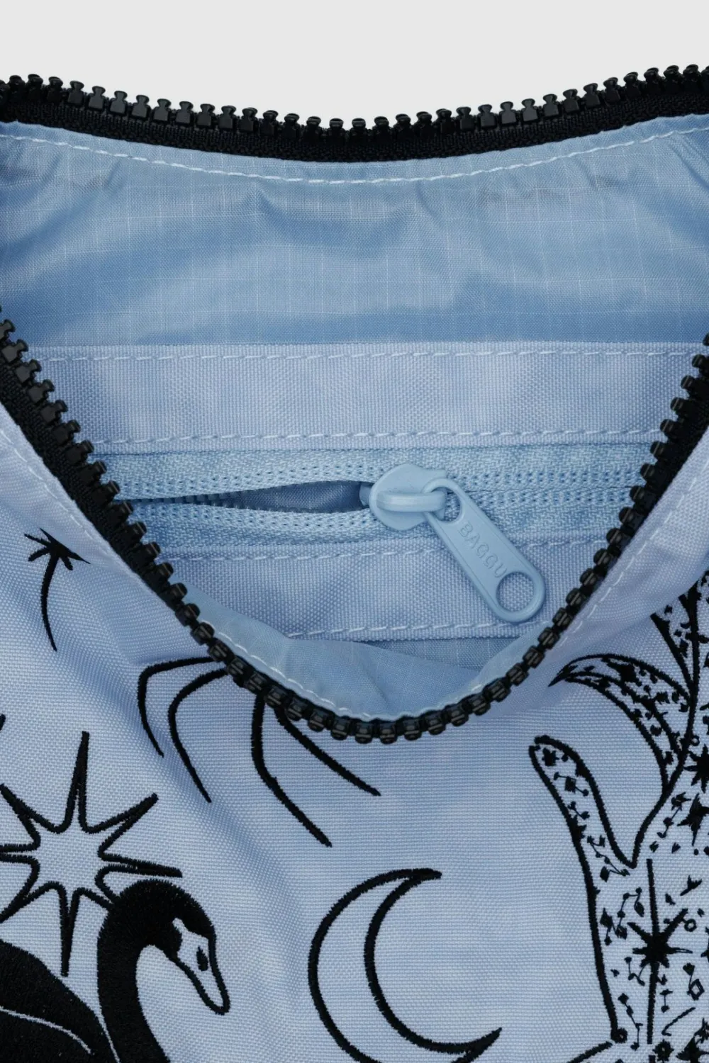 New BAGGU Small Crescent Nylon Bag - Embroidered Ballet Icons