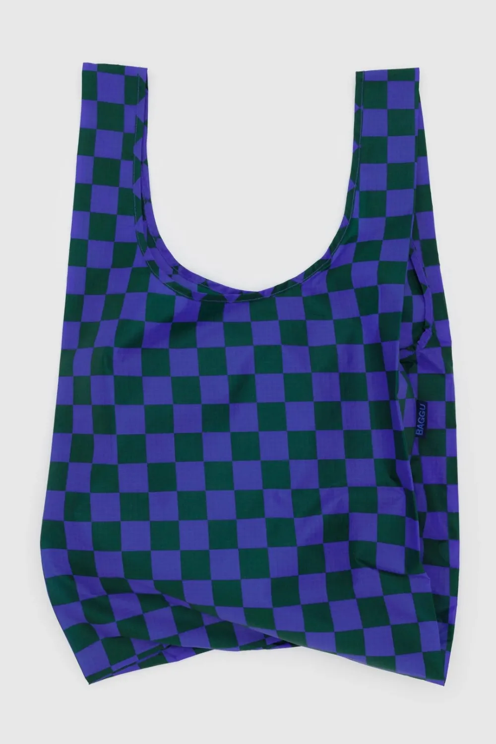 New BAGGU Standard Reusable Bag - Iris Green Check