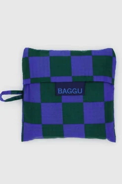 New BAGGU Standard Reusable Bag - Iris Green Check