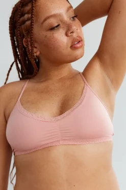 Discount BLUSH Lace Trim Bralette The Micro
