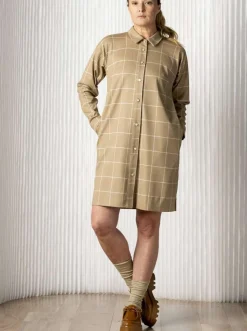 Sale BODYBAG Robe Chemise Sussex - Camel Grid