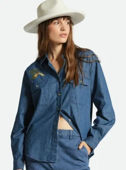 Store BRIXTON Bowery Overshirt - Indigo