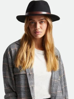 Clearance BRIXTON BRXITON Messer Fedora Hat - Black