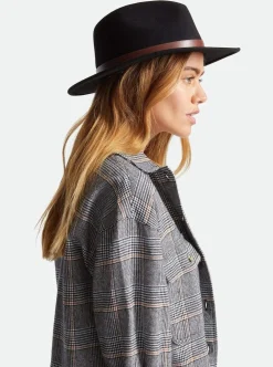 Clearance BRIXTON BRXITON Messer Fedora Hat - Black
