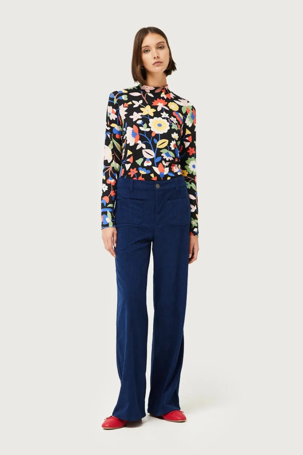 Best Sale COMPANIA FANTASTICA Corduroy Pants - Navy Blue
