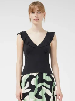 Cheap COMPANIA FANTASTICA Ruffled Camisole - Black