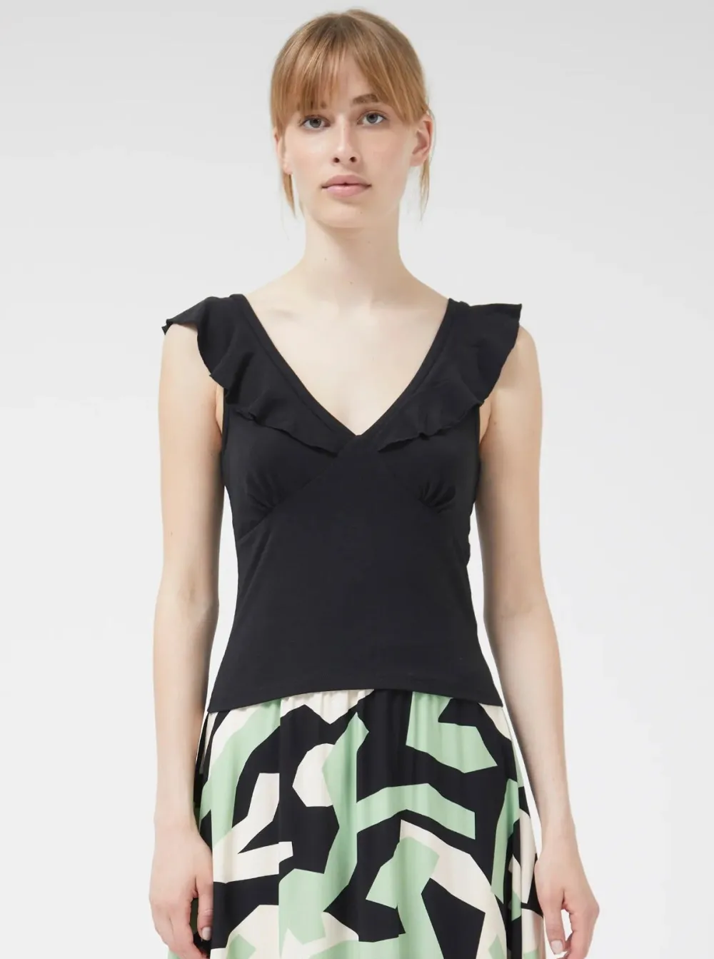 Cheap COMPANIA FANTASTICA Ruffled Camisole - Black