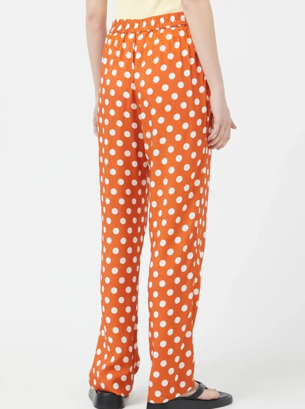Store COMPANIA FANTASTICA Trousers - Orange Polka Dots