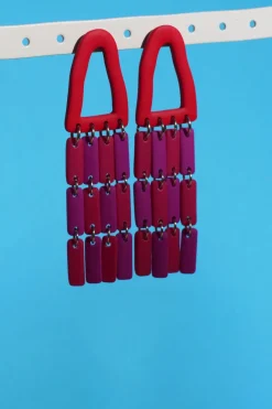 Shop CROCODILE AGILE Gabie Earrings - Fushia Cascade
