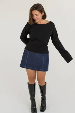 Cheap DAILYSTORY Ashley Skirt - Blue Denim