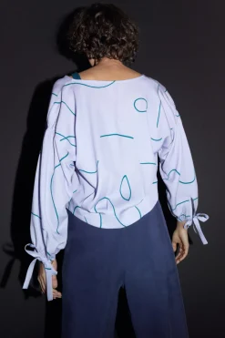 Best Sale EVE GRAVEL Tama Blouse - Lilac and Green