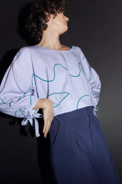 Best Sale EVE GRAVEL Tama Blouse - Lilac and Green