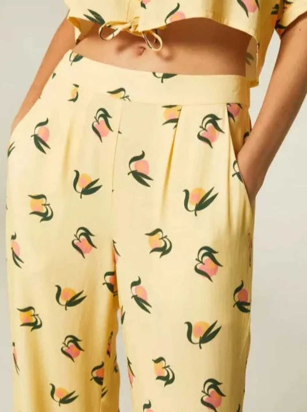 Best Sale COMPANIA FANTASTICA FANTASTIC COMPANY Pantalon Pêches - Jaune