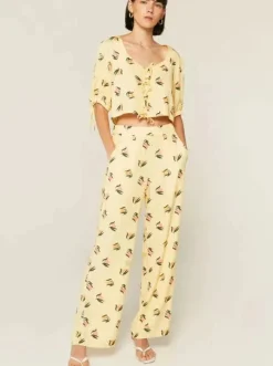 Best Sale COMPANIA FANTASTICA FANTASTIC COMPANY Pantalon Pêches - Jaune