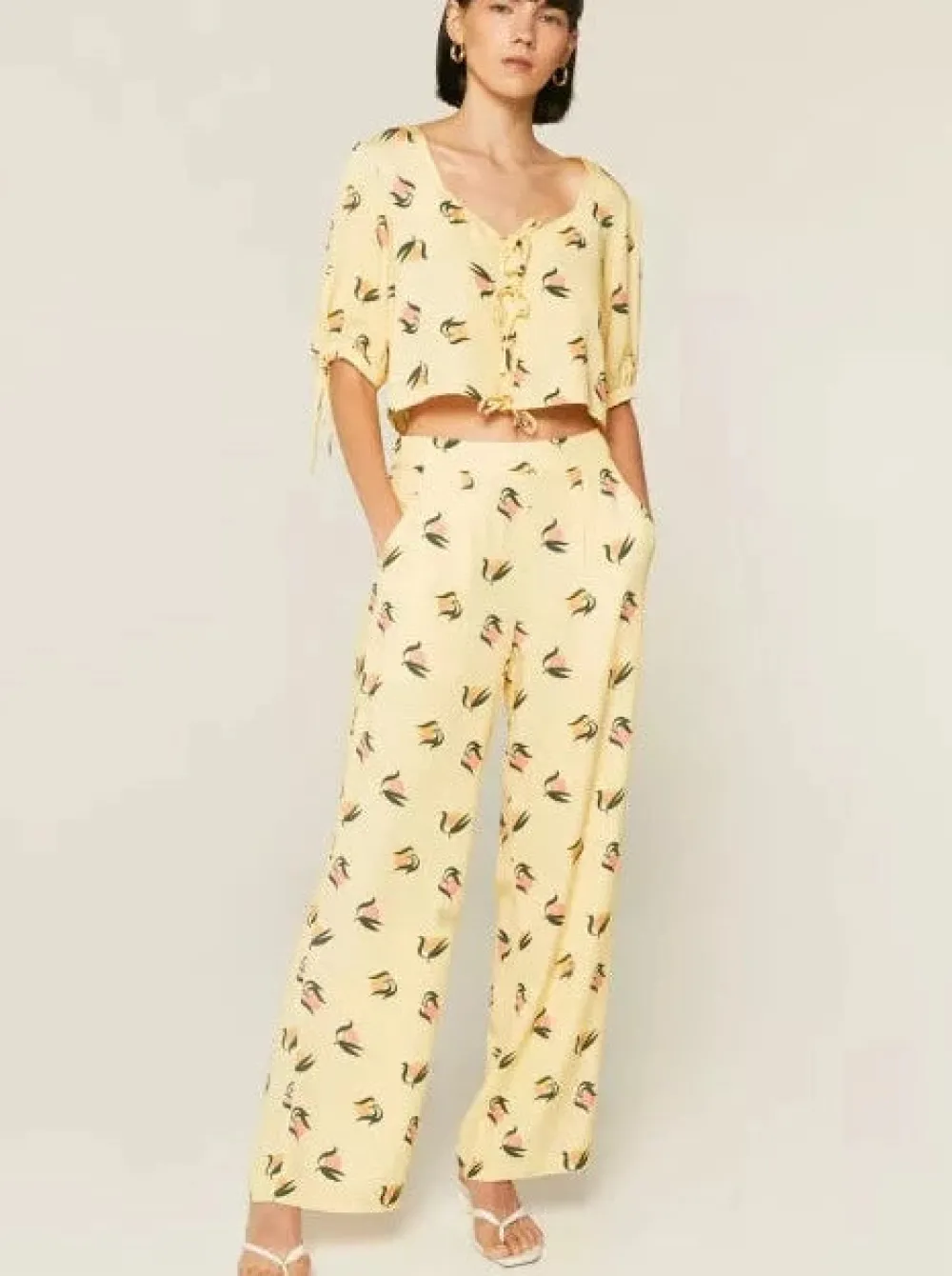 Best Sale COMPANIA FANTASTICA FANTASTIC COMPANY Pantalon Pêches - Jaune