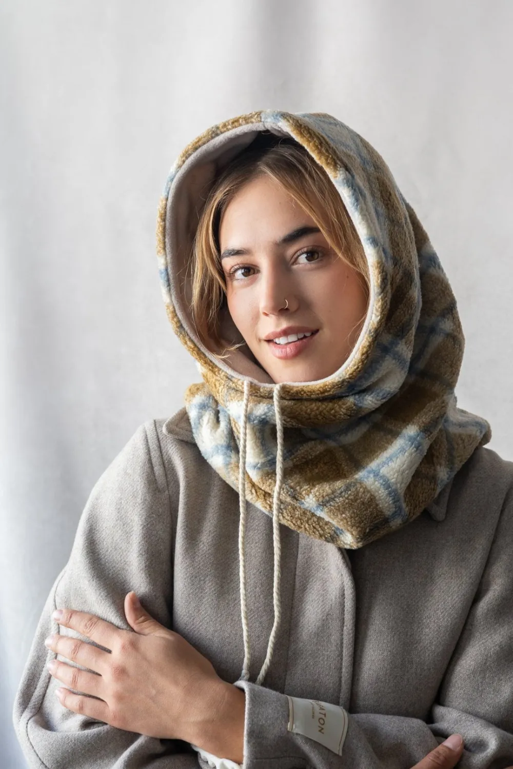 Best Sale GIBOU Checked Hooded Collar - Cream