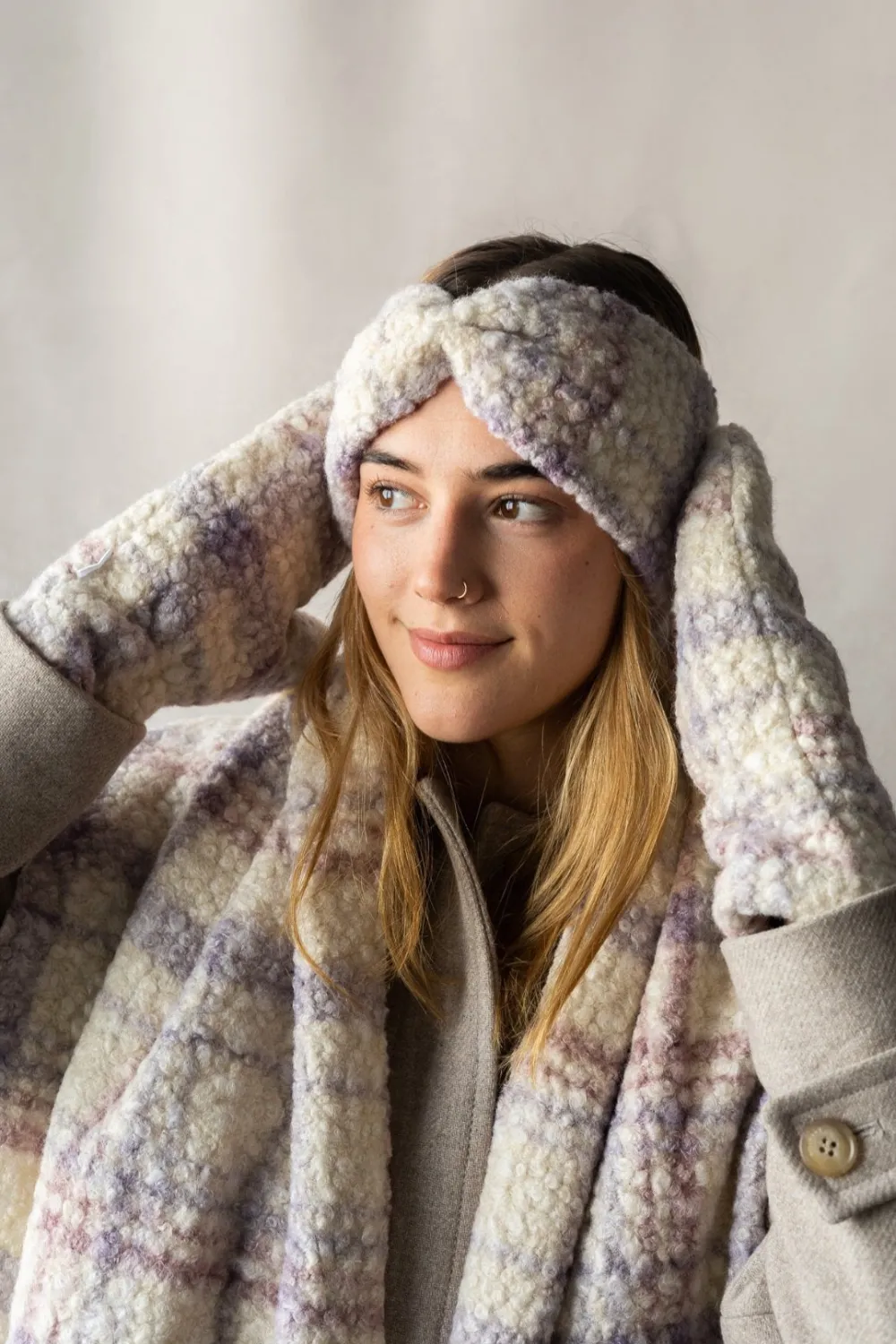 Cheap GIBOU Curly Fleece Scarf with Fringes