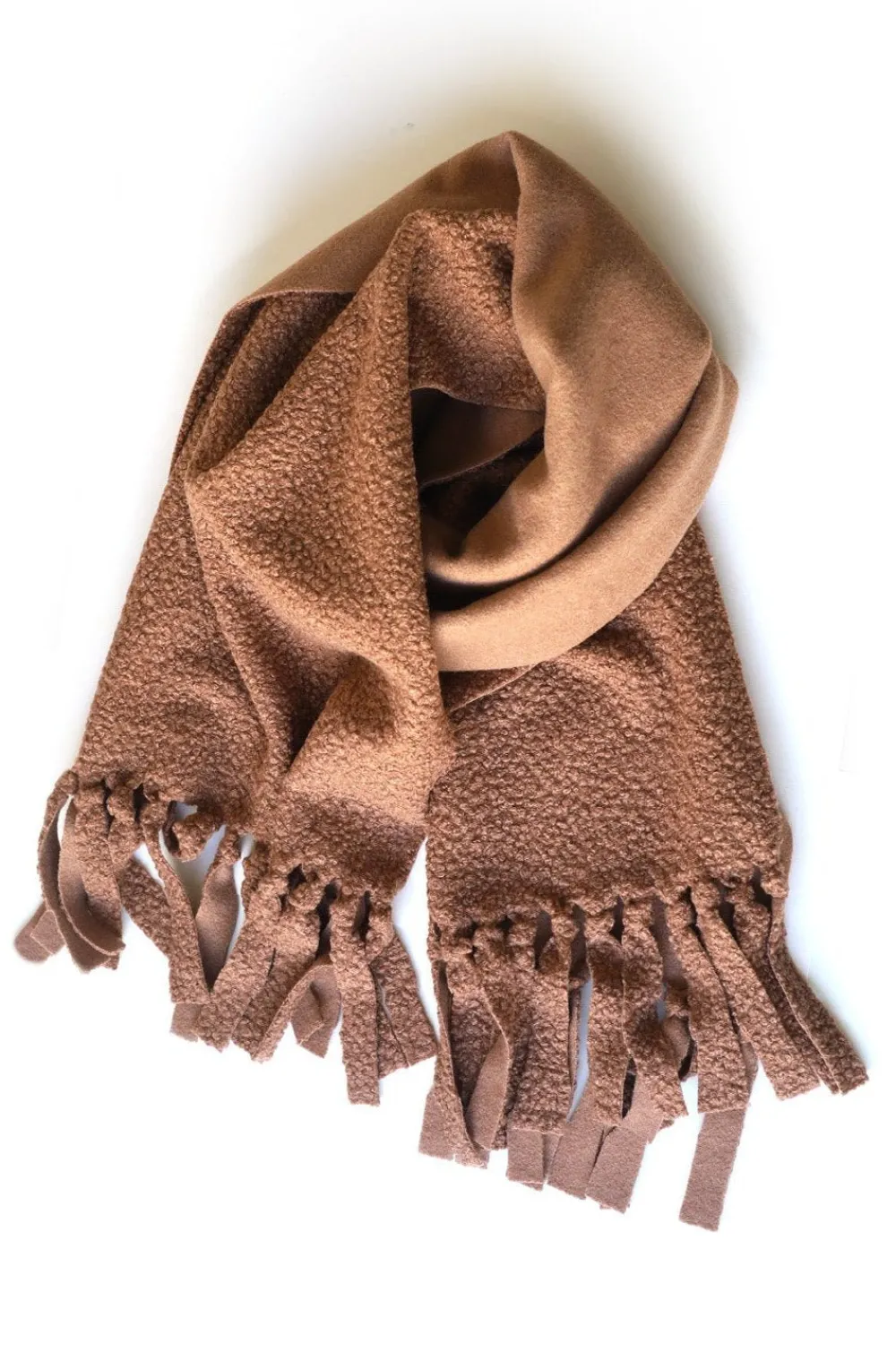 Cheap GIBOU Curly Fleece Scarf with Fringes