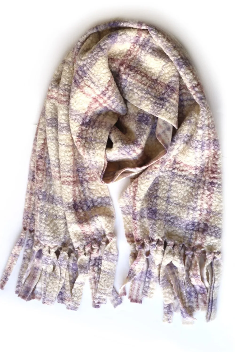 Cheap GIBOU Curly Fleece Scarf with Fringes