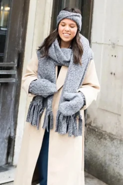 Cheap GIBOU Curly Fleece Scarf with Fringes
