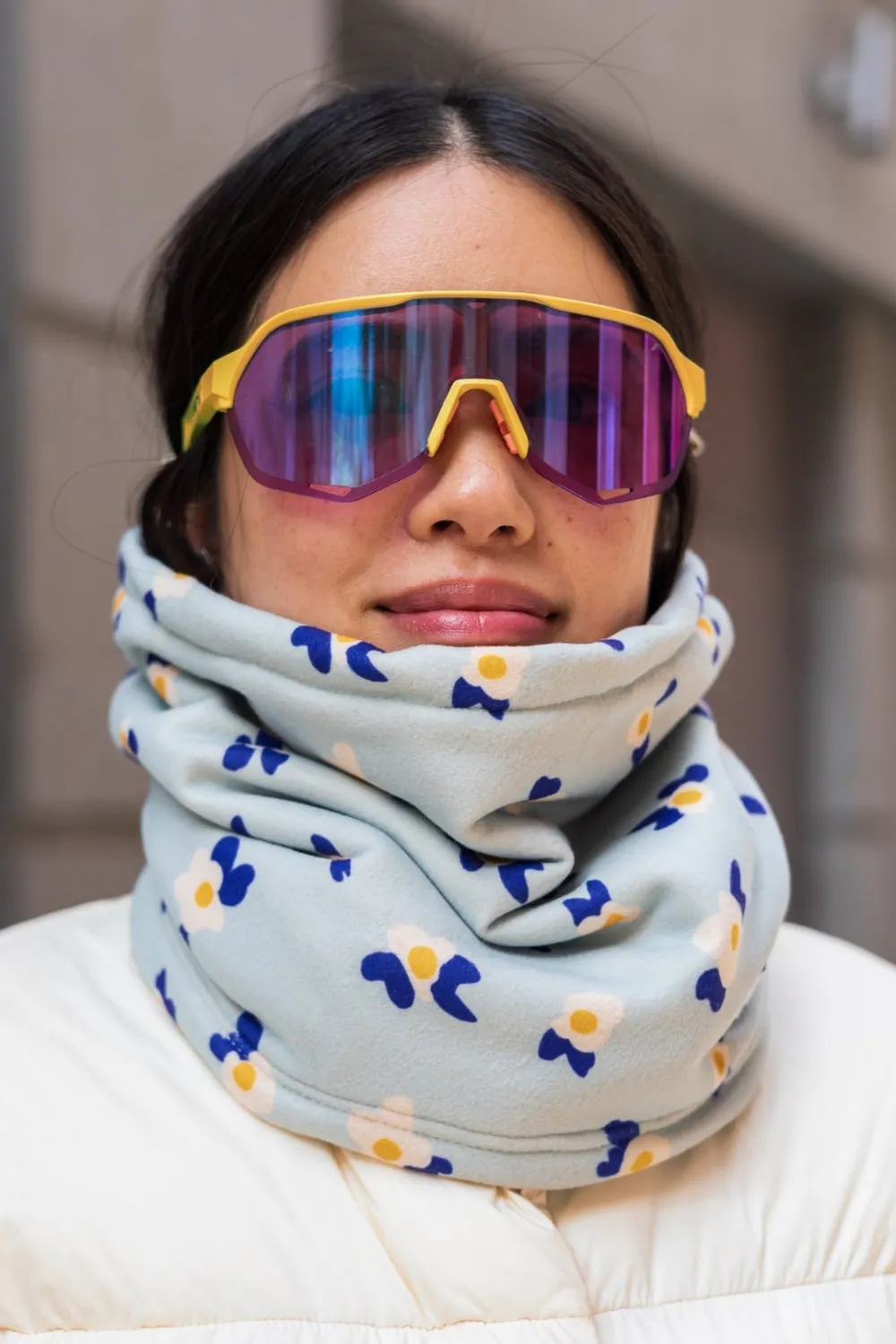 Discount GIBOU Fleece Neck Warmer - Floral Blue