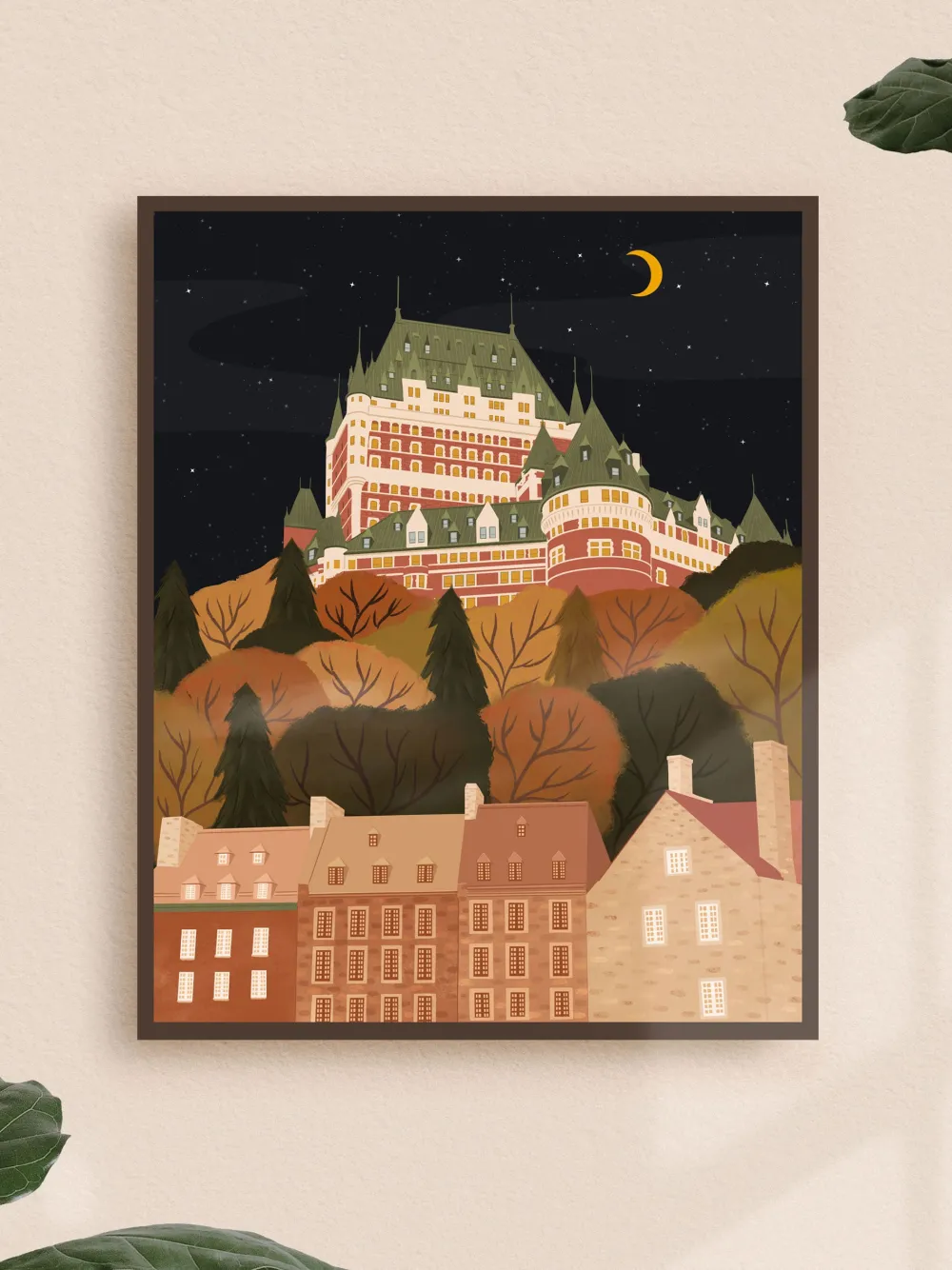 Outlet ITSFUNNYHOWWW Print - Chateau Frontenac at Night