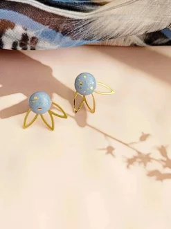 Online KAG 2 Piece Flower & Round Earrings