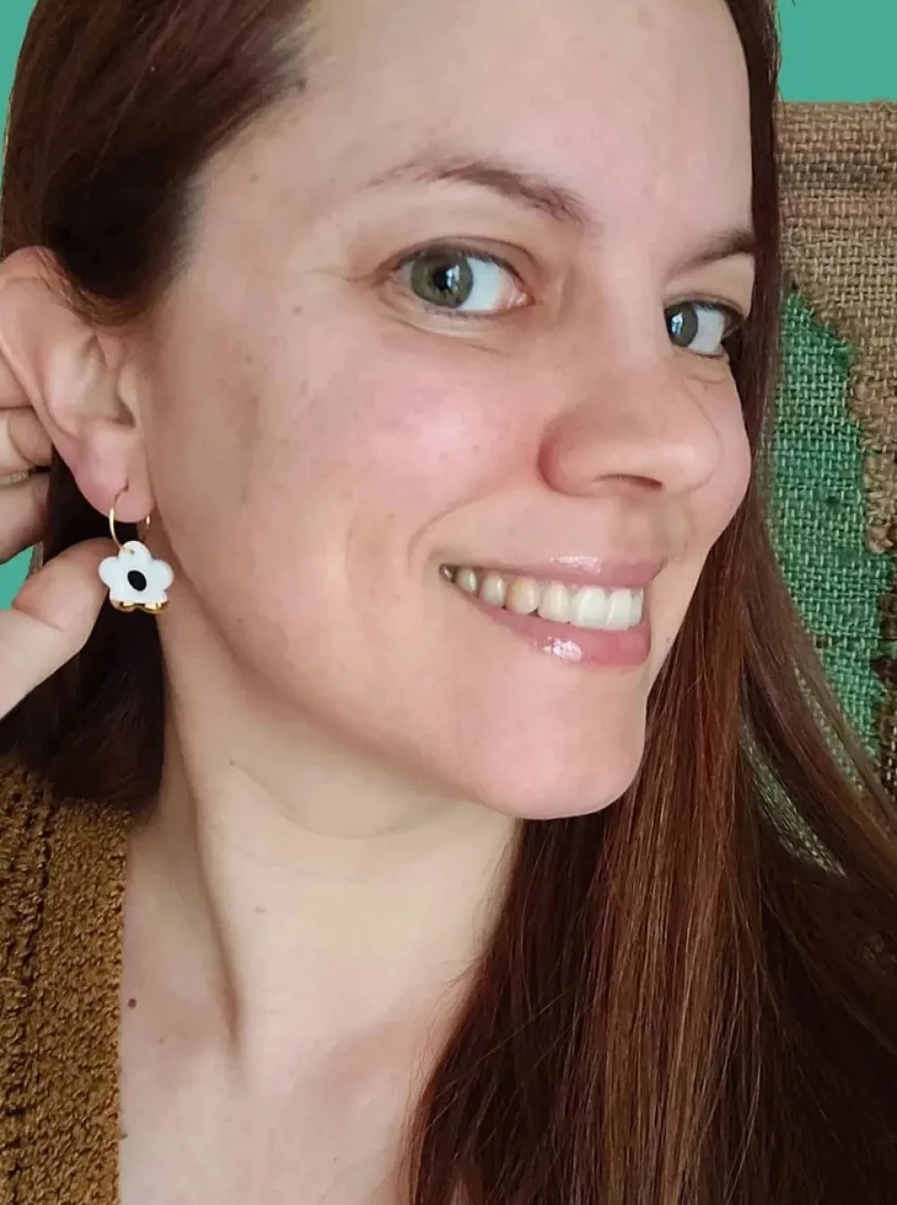 Cheap KAG Ceramic Flower Earrings