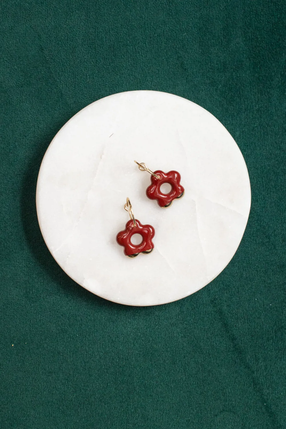 Cheap KAG Ceramic Flower Earrings