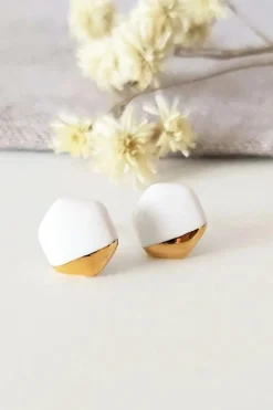 Shop KAG Hexagon Ceramic Earrings