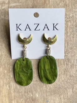 Cheap KAZAK Green Moon Earrings