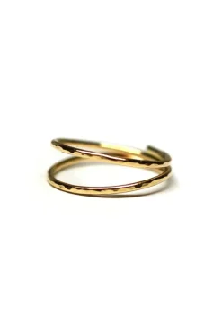 New MAKSYM Double Hammered Ring - Gold