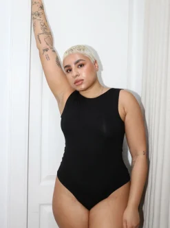 Discount MARY YOUNG Backless Bodysuit - Black