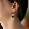 Flash Sale VILAINES FEMMES Naughty Women Fan Earrings - Black