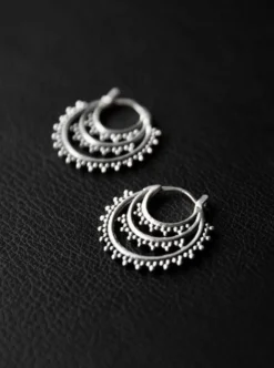 Sale NOIR KALA Seeds Of Light Hoop Earrings - Silver