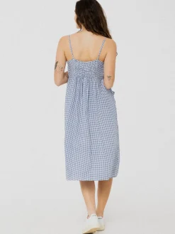 Shop ANANAS & BANANAS PINEAPPLE BANANAS Geneviève dress - Blue checks