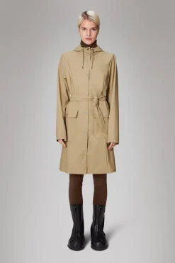 Discount RAINS Curve Waterproof Jacket - Sand
