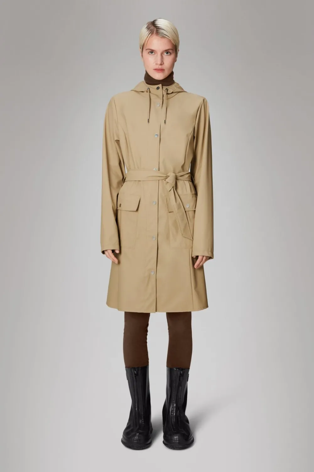 Discount RAINS Curve Waterproof Jacket - Sand