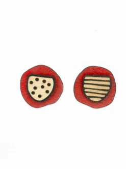 Cheap REBELLES DES BOIS Mixta Earrings - Red Dots