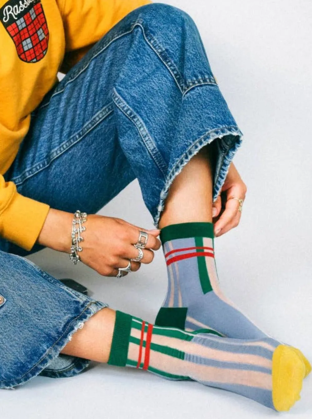Online TAILORED UNION Transparent Paco Sock - Blue