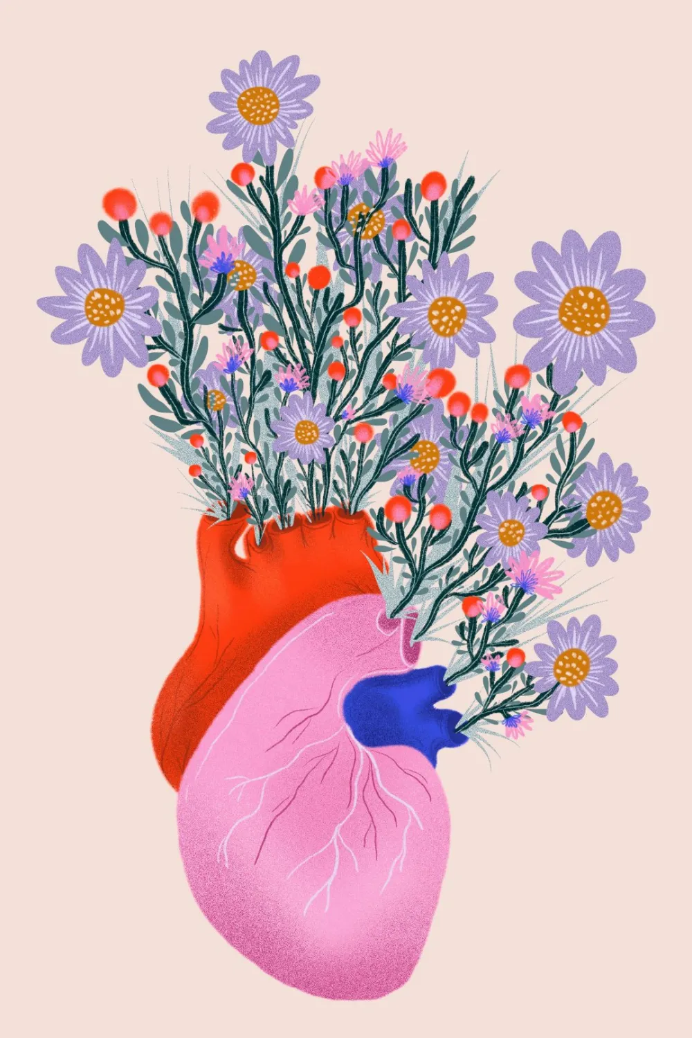 Best Sale VIVIAN SOFIA DESIGNS VIVIAN SOFIA Flowery Heart Poster