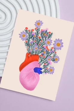 Best Sale VIVIAN SOFIA DESIGNS VIVIAN SOFIA Flowery Heart Poster
